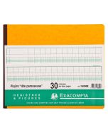 Registre tête paresseuse - 30 colonnes sur 2 pages - 270 x 320 mm (EXACOMPTA 16300E : Journal) Couverture