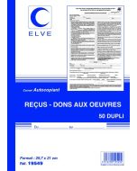 ELVE 19549 : Carnet de reçus - Dons aux œuvres - Association