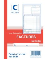 FACTURES : Carnet autocopiant Dupli 210 x 140 mm Elve 2121