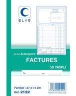 FACTURES Carnet autocopiant Tripli - 210 x 140 mm Elve 2122