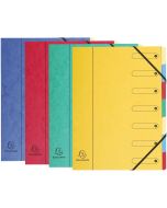 5207E EXACOMPTA : Lot de 8 trieurs avec élastiques Assortiment photo