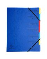 54072E EXACOMPTA : Trieur avec élastiques - 7 compartiments - Bleu