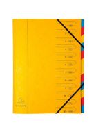 54129E EXACOMPTA : Trieur avec élastiques - 12 compartiments - Jaune