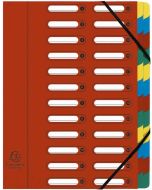 Trieur avec élastiques - Rouge - 24 compartiments EXACOMPTA