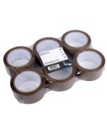 Ruban adhésif d'emballage - 50 mm x 66 m - Marron PAVO Lot de 6