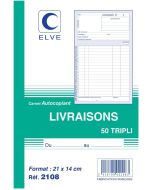 Photo Carnet de livraison 210 x 140 mm - Autocopiant Tripli ELVE