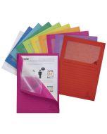 EXACOMPTA 50200E : Lot de 100 chemises à fenêtre - Assortiment de couleurs