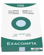 Photo Fiches Bristol lignées - 125 x 200 mm - Azur EXACOMPTA