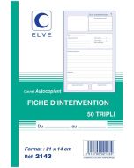 Photo Carnet de fiches d'intervention autocopiant Tripli - 210 x 140 mm ELVE