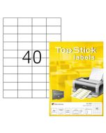 Photo Étiquettes adhésives blanches - 52,5 x 29,7 mm : TOP STICK