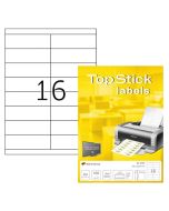 Étiquettes adhésives blanches - 105 x 33,8 mm (TOP STICK 8732)
