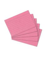 Photo Lot de 100 fiches Bristol lignées - 52 x 74 mm - Rose : HERLITZ 10836278
