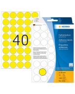 Photo HERMA : Lot de 1280 étiquettes adhésives rondes - 19,0 mm - Jaune