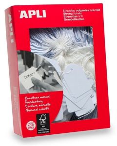 Etiquettes bijouterie à trou et ficelle blanche - 28 x 43 mm AGIPA Lot de 500