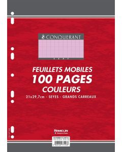 Feuilles mobiles Séyès - Rose - 21 x 29,7 cm : CONQUERANT SEPT Lot de 100 Visuel