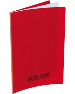 Cahier d'écolier 48 pages Grands carreaux - 170 x 220 mm - Polypro Rouge : CONQUERANT Image