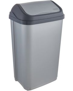Poubelle avec couvercle - 50 litres - Argent/Anthracite KEEEPER Swantje