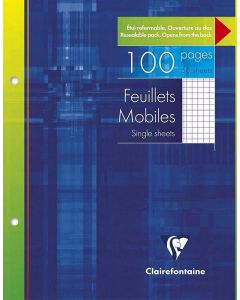 Feuilles simples Quadrillées petits carreaux - 100 pages - 17 x 22 cm : CLAIREFONTAINE Visuel