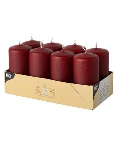 Bougies cylindriques - Bordeaux 50 mm : PAP STAR Lot de 8