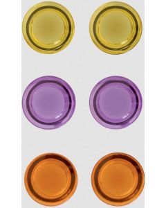Lot de 6 Aimants ronds - 30 mm - Jaune Orange Mauve : NOBO image