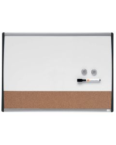 Tableau mural magnétique Blanc et Liège - 585 x 430 mm : NOBO image