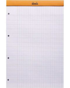 Bloc-notes perforé - Couverture Orange - 210 x 318 mm A4+ RHODIA N°20 Fermé