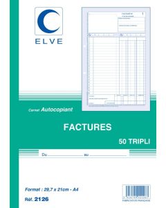 FACTURE Carnet autocopiant Dupli - 297 x 210 mm 2125 Elve