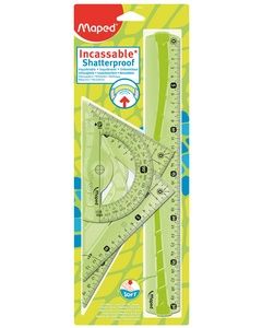 Matériel de géométrie - Règle, équerres et rapporteur MAPED Flex Vert