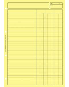 Bloc Audit Jaune 3 colonnes - Feuille de travail (ELVE 2631)