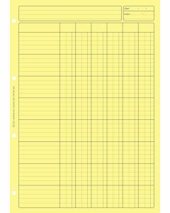 Bloc Audit Jaune à 6 colonnes avec en-tête - Feuille de travail  (2661 ELVE)