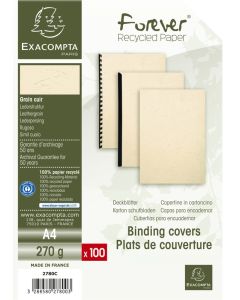 Couverture pour Reliure A4 - Carton - Ivoire EXACOMPTA Lot de 100 Visuel