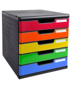 Module de rangement 5 tiroirs - Modulo A4 - Noir/Arlequin EXACOMPTA Iderama Image