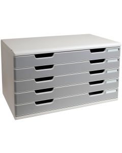 EXACOMPTA Module de rangement 5 tiroirs - A3 - Gris/granit