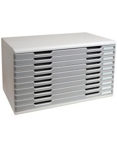 EXACOMPTA : Module de rangement 10 tiroirs - A3 - Gris/granit
