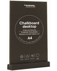 Présentoir de Table - A4/Portrait - Ardoise avec socle en bois Noir : EUROPEL image