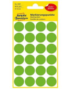 Pastilles adhésives amovibles - 18 mm - Vert AVERY Lot de 96