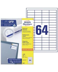 Étiquettes adhésives - 48,5 x 16,9 mm AVERY Ecologique Lot de 6400