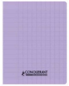 Cahier d'écolier 170 x 220 mm Grands carreaux 96 pages - Polypro Lilas pastel CONQUERANT
