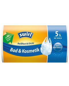 Sacs Poubelle avec poignée - 5 litres - Blanc : SWIRL Lot de 40