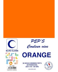 Sous-Chemise pour dossier A4 - Orange ELVE Pep's Lot de 30