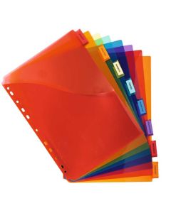 EXACOMPTA : Jeu de 8 intercalaires translucides polypropylène avec poche et porte-étiquette 4854E