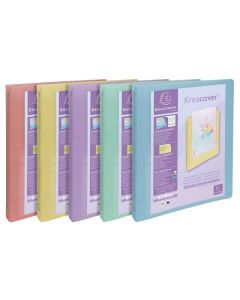 Classeur Personnalisable 4 anneaux de 30 mm - Assortiment Pastel : EXACOMPTA assort