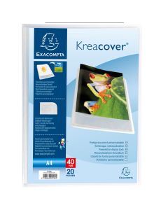 Protège-documents personnalisables de 40 vues - EXACOMPTA : 5728E Blanc transparent