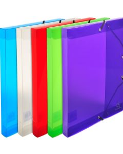 EXACOMPTA Boîtes de classement PP Crystal - Dos 40 mm Assortiment