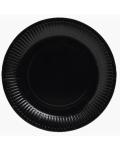 Assiette jetable en carton - Noir - 230 mm PRO NAPPE Lot de 20