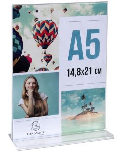 Chevalet - Présentoir - A5 vertical - Cristal : EXACOMPTA Office image