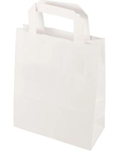 Sac en Papier - 220 x 100 x 280 mm - Kraft Blanc PAPSTAR Lot de 50 sachet