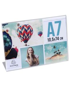 Porte-Nom - Chevalet incliné Horizontal - A7 - Cristal EXACOMPTA Office image