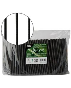 Pailles en papier - 150 mm - Noir : PAP STAR Pure Lot de 500 Visuel