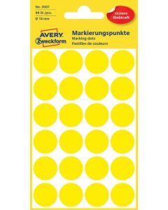 AVERY Lot de 96 pastilles adhésives 18 mm - Jaune